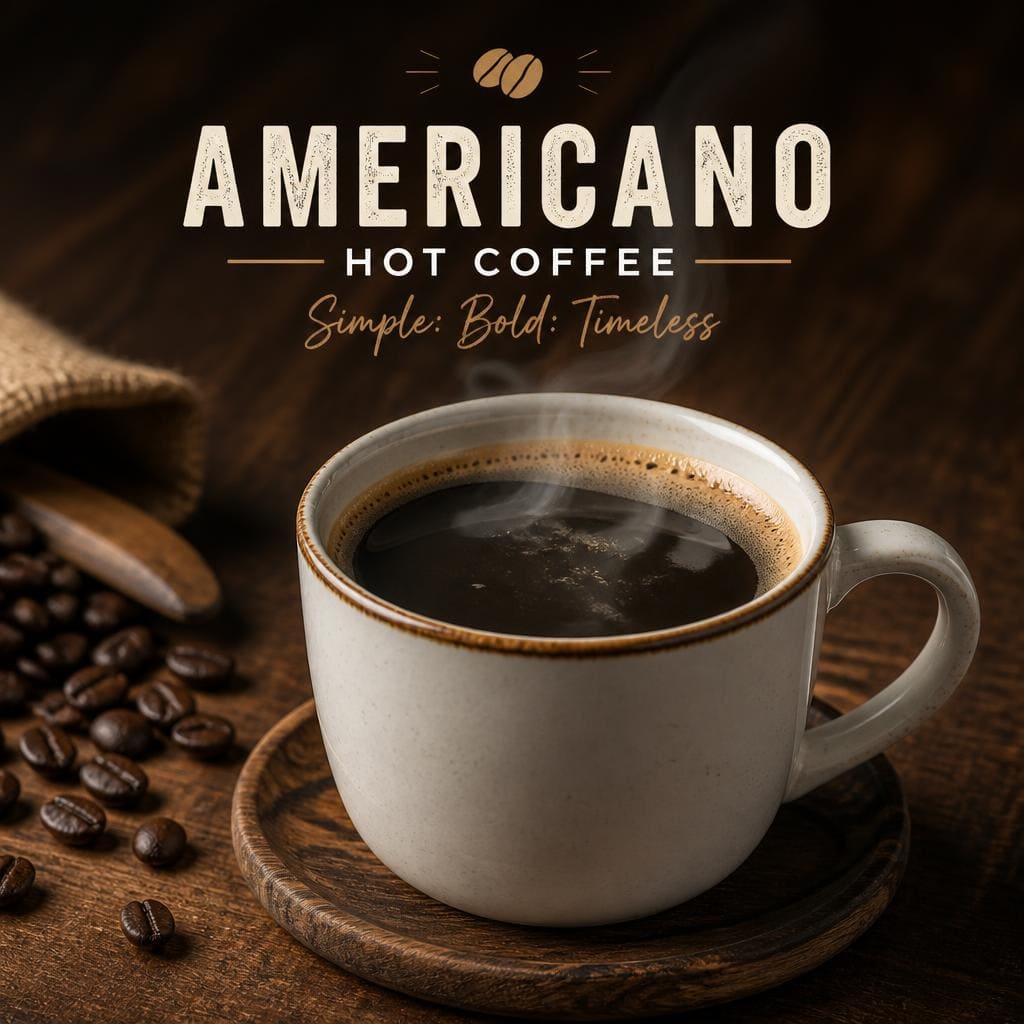 Americano Hot dari Menu Tujuh Satu Kopi